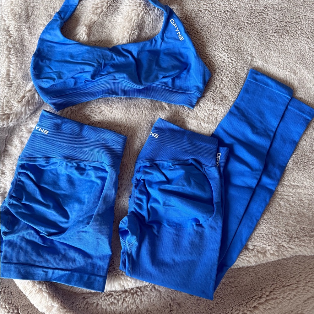 DFYNE 3 piece impact bra short legging set
